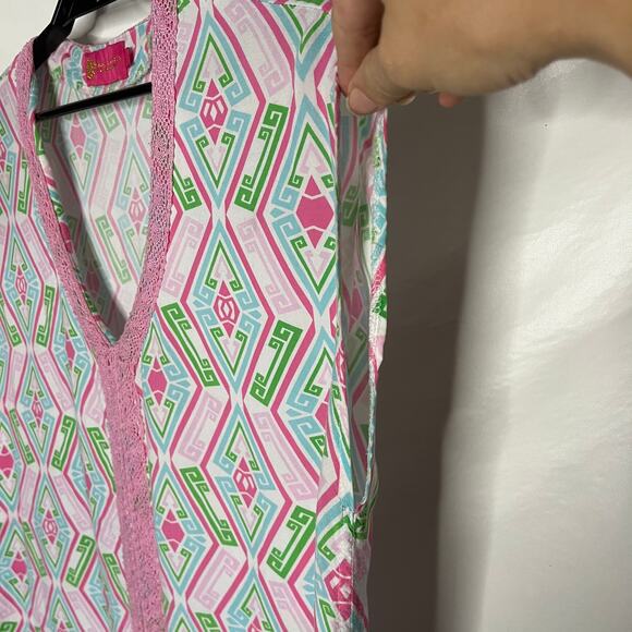 Macbeth Collection Y2K V-Neck Cover-Up Womens Top Sz M Pink Resort Boho Cabana - Picture 7 of 11